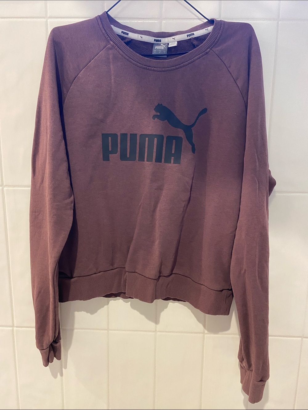 Puma Women's Scoop Crew Sweatshirt in Dusty Mauve